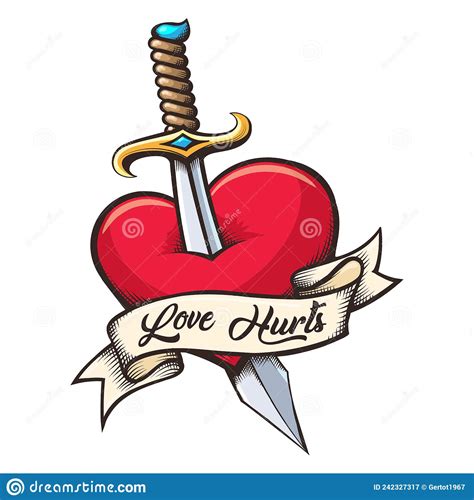 Heart Pierced By An Arrow Pixel Art Illustration Cartoon Vector