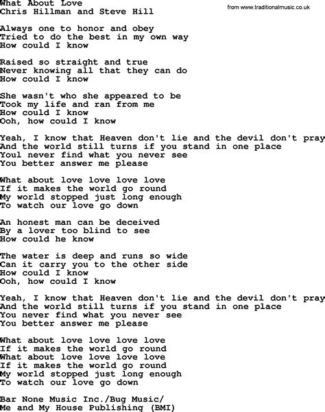 What About Love, by The Byrds - lyrics with pdf