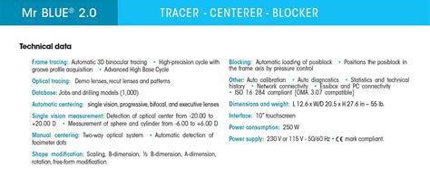 Mr Blue 2 0 Tracer Centerer Blocker Essilor Instruments USA