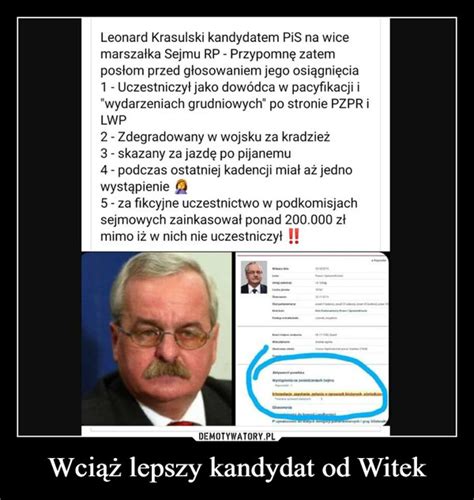 Wciąż lepszy kandydat od Witek Demotywatory pl