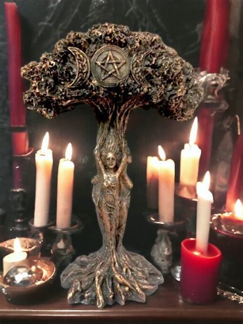 Mother Maiden Crone Triple Goddess Sculpture Sacred Wicca Pagan Altar