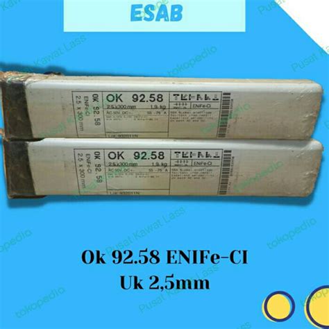 Jual Kawat Las ESAB ENiFe CI OK 92 58 2 5x300mm Import Jakarta