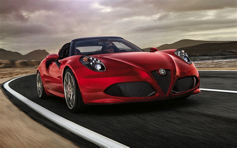 Papeis de parede Alfa Romeo 2014 AU spec 4C 960 Cabriolé Vermelho Na