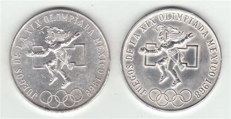 Olympics Mexico Pesos Commemorative Silver Coins For Sale