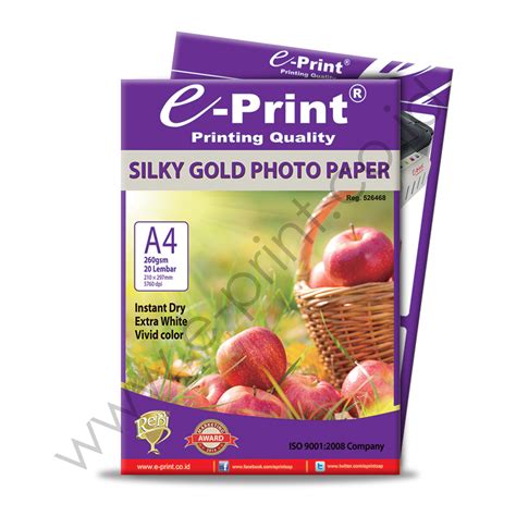 Jual Silky Gold Photo Paper A4 260gsm E Print Indonesia