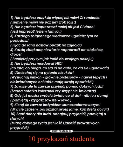 10 Przykazań Studenta Demotywatorypl