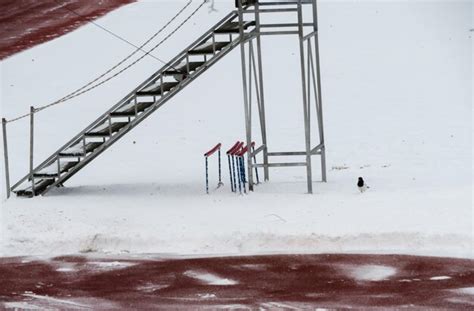 Premium Photo | Stadium in snow