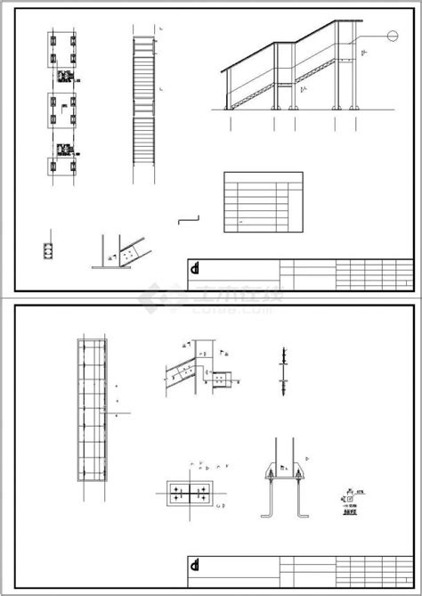 某工程室外钢梯建筑结构设计cad施工图（大院设计）土木在线