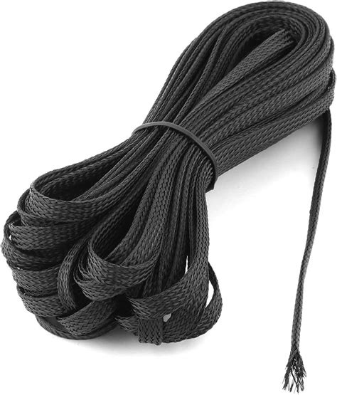 Uxcell Nylon Braided Expandable Sleeving Cable Sleeve Harness 98m X 6mm Black