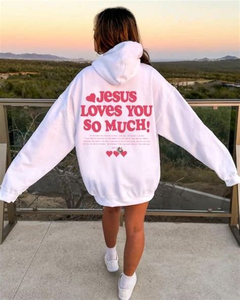 Unisex Christian Hoodie With Jesus Loves You Print Etsy [video] [video] Sweatshirts