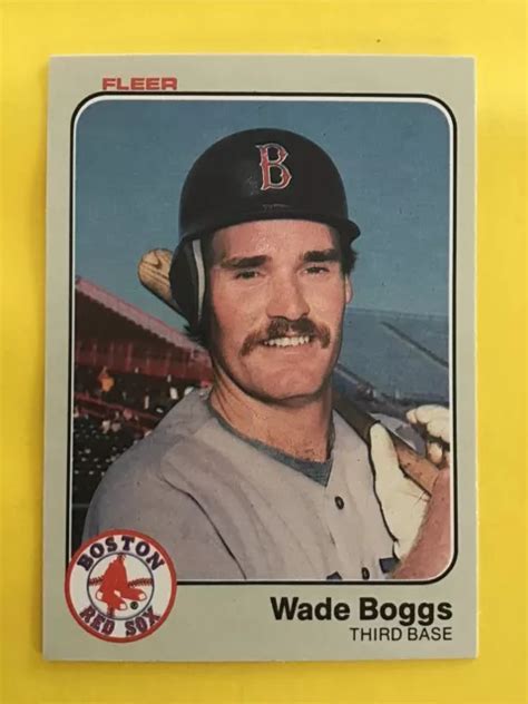 Carte Recrue Wade Boggs Fleer Baseball Rc Hof Boston Red Sox