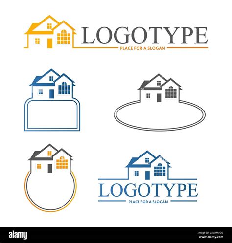 House Symbol With Empty Space For Text Stylized House Logo Banner For