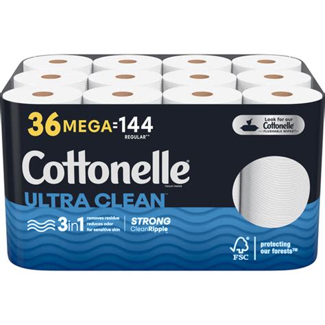 Cottonelle Ultra Clean Toilet Paper Strong Toilet Tissue Mega