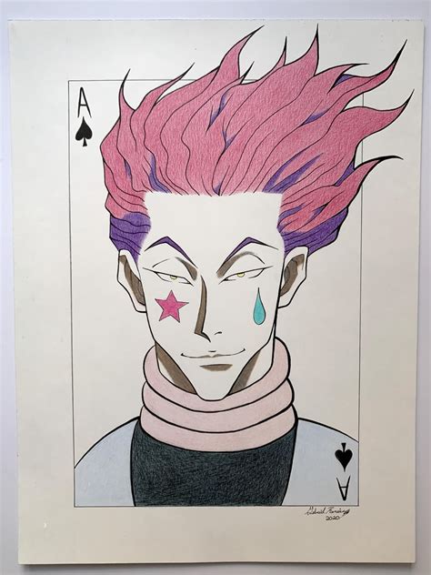 Hisoka Morow fan art :) colored pencil and ink 2020 : r/HunterXHunter