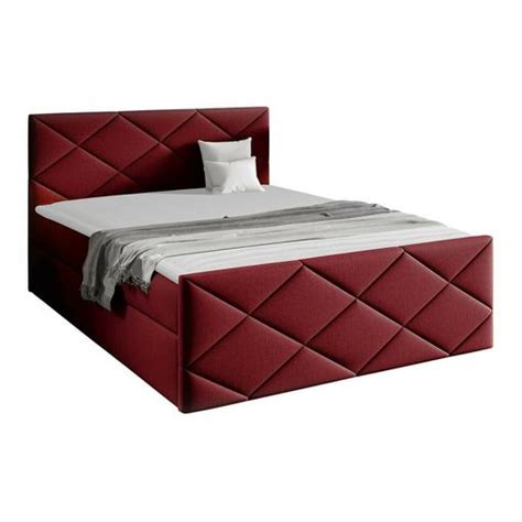 Cama Continental Baltimore 155 Doble Rojo Tapiz Somieres