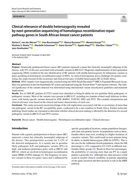 Pdf Clinical Relevance Of Double Heterozygosity Revealed By Next