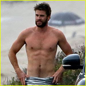 Liam Hemsworth Looks So Hot While Shirtless After Surfing Liam Hemsworth Shirtless Just