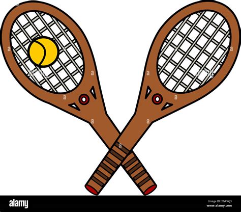 Crossed Tennis Rackets Stock Vector Image Art Alamy