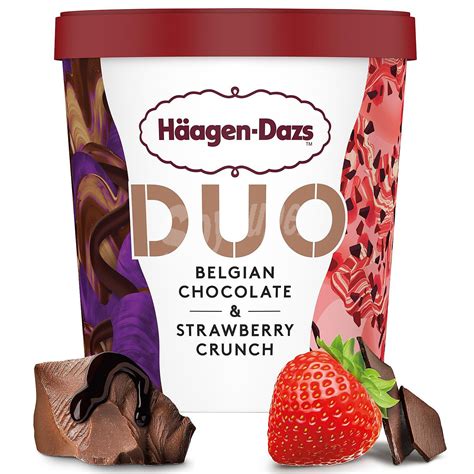 Häagen Dazs Helado de chocolate belga y fresa Duo sin gluten 420 ml