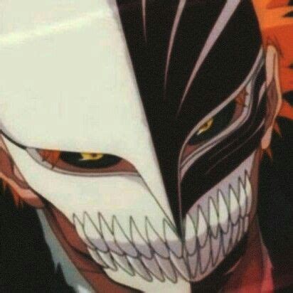 An Anime Character With His Face Painted White And Orange Looking At