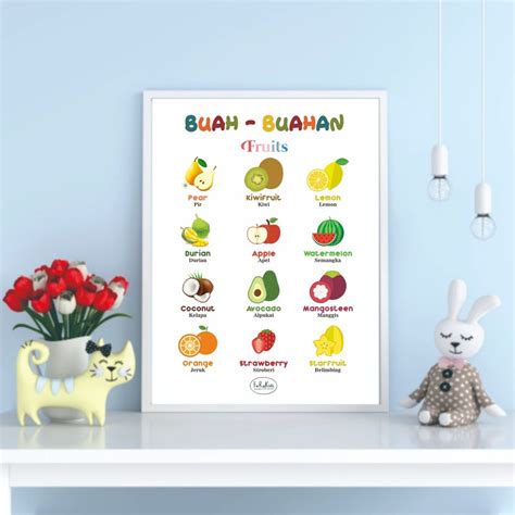 Jual Poster Edukasi Anak Buah Buahan Bilingual Shopee Indonesia