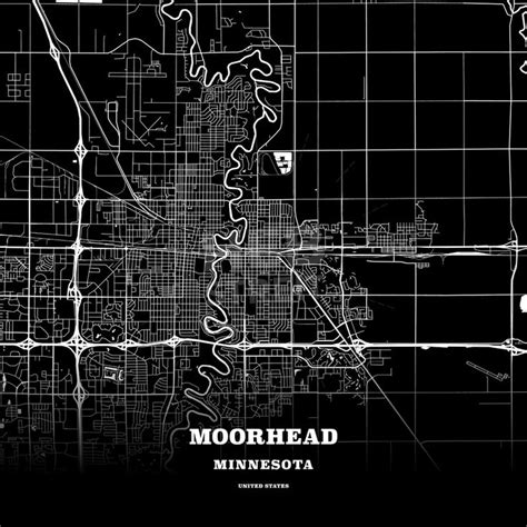 Moorhead, Minnesota, USA map | Map poster, Poster template, Map