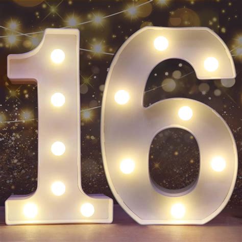 Pooqla Decorative Led Light Up Number Letters White Plastic Marquee