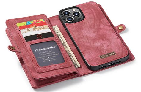 CaseMe IPhone 13 Pro Wallet Detachable 2 In 1 Case Red