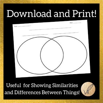 Venn Diagram Graphic Organizer by Vivid Quill Resources | TPT