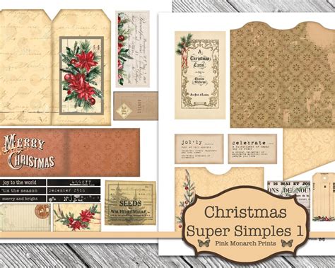 Christmas Super Simples 1 Junk Journal Kit Junk Journal Etsy