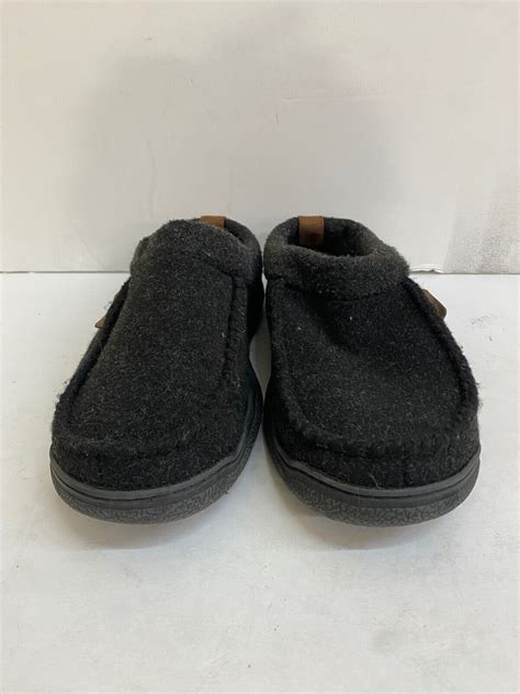 Dearfoam Mens Microwool Slip On Slippers Sole Memory Foam Black Size L 11 12 Ebay