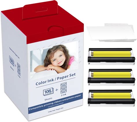 Compatible Canon Selphy Cp1300 Cp1500 Paper And Ink Kp 108in Kp108 Photo Paper For Canon Selphy