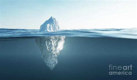 Tip of the iceberg. Half underwater. Photograph by Michal Bednarek