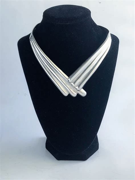 Vtg Taxco Mexico Sterling Silver Modernist Fluted V Shaped Etsy