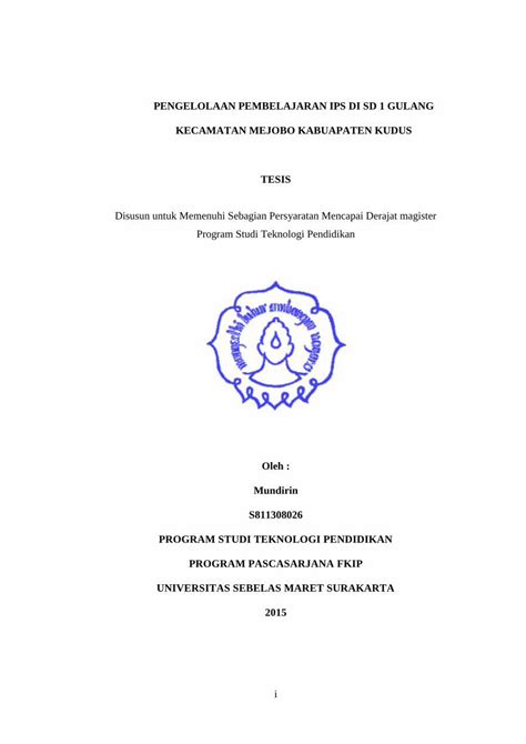 PDF PENGELOLAAN PEMBELAJARAN IPS DI SD 1 GULANG Eprints Uns Ac Id