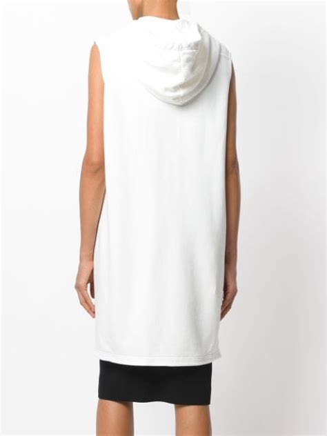 RICK OWENS DRKSHDW Sleeveless Hoodie in White | ModeSens