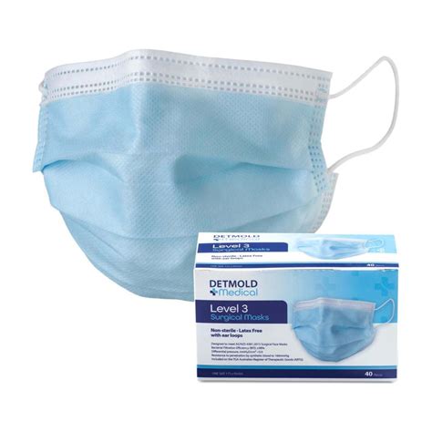 Detmold Face Mask Ply Non Sterile Non Woven Bfe Level With