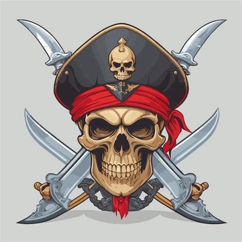 Premium Vector Pirates Skull Vector On A White Background