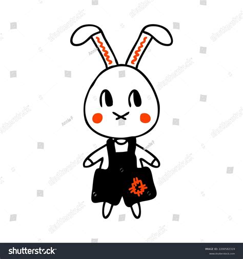 Bunny Doodle Cartoon Style Isolated On Stock Vector (Royalty Free ...