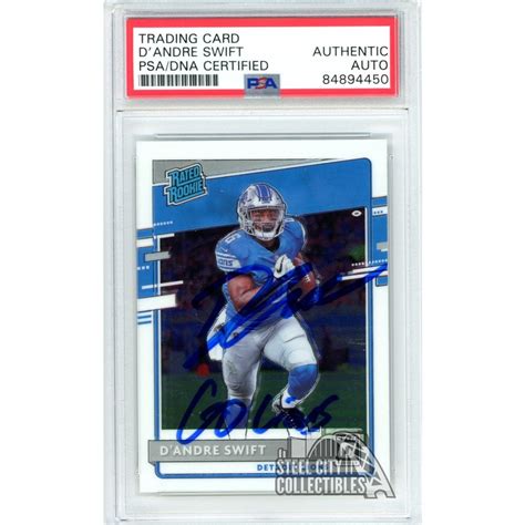 D Andre Swift 2020 Panini Optic Go Lions Autograph Rookie Card 159