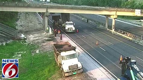 Dump Truck Strikes Overpass On I 75 In Marion Youtube