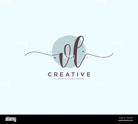 Vl Feminine Logo Beauty Monogram And Elegant Logo Design Handwriting