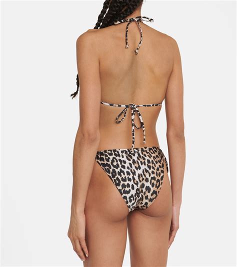 Leopard Print Bikini Bottoms In Brown Ganni Mytheresa