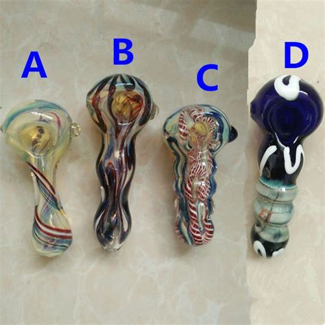 Glass Spoon Pipe Herbal Pipe Smoking Hand Pipes Various Mixed Color