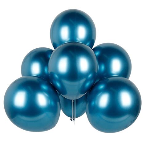 Balony Glossy Shiny CIEMNO NIEBIESKIE Metaliczne Chrom 10 Szt