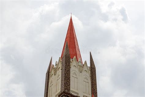 A Red Gothic Steeple Church Building Stock Photo Image Of Exterior