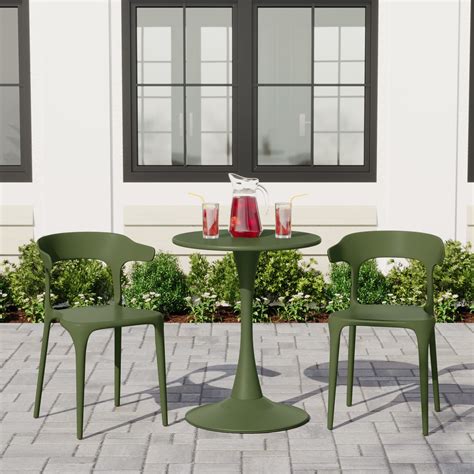 WestinTrends Playa Modern Stackable Resin Plastic Patio Dining Chair