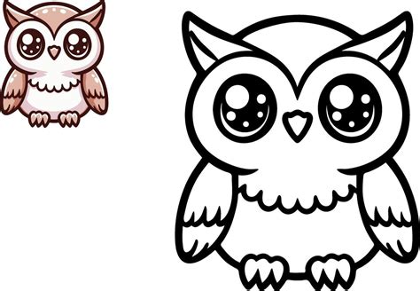 Illustration of Cartoon owl, Coloring book 38899389 Vector Art at Vecteezy