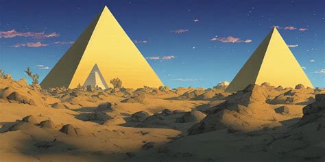 A Stunning Desert Landscape With A Pyramid By Makoto Stable Diffusion