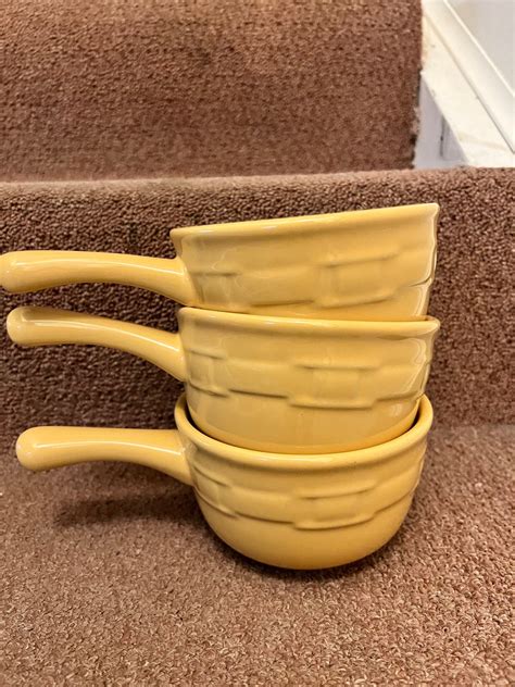 Longaberger Butternut Soup Bowl With Handle Etsy